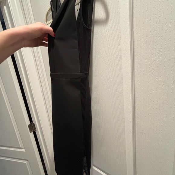 Bebe Black Tulle Detail Dress Medium - Picture 2 of 6